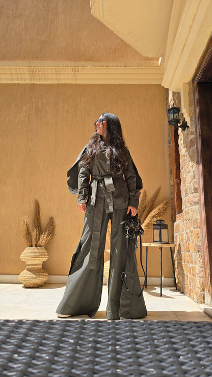 The Power Drape Set – Khaki Gabardine Edition