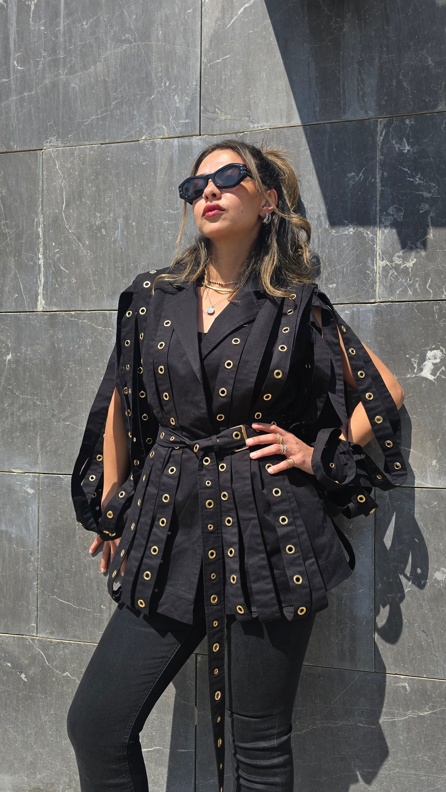 ARIA NOIR TASSEL BLAZER