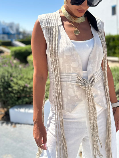 Boho chic vest