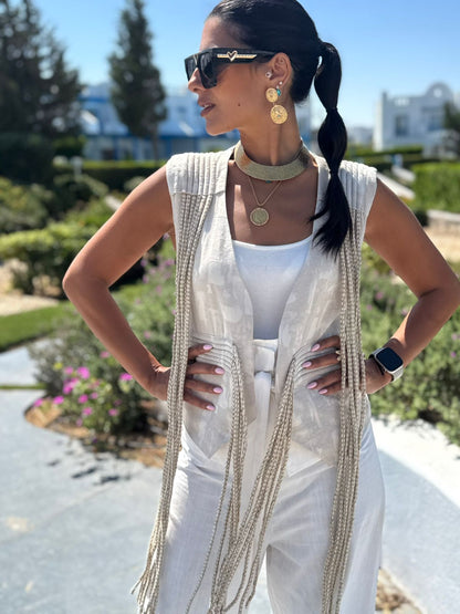 Boho chic vest
